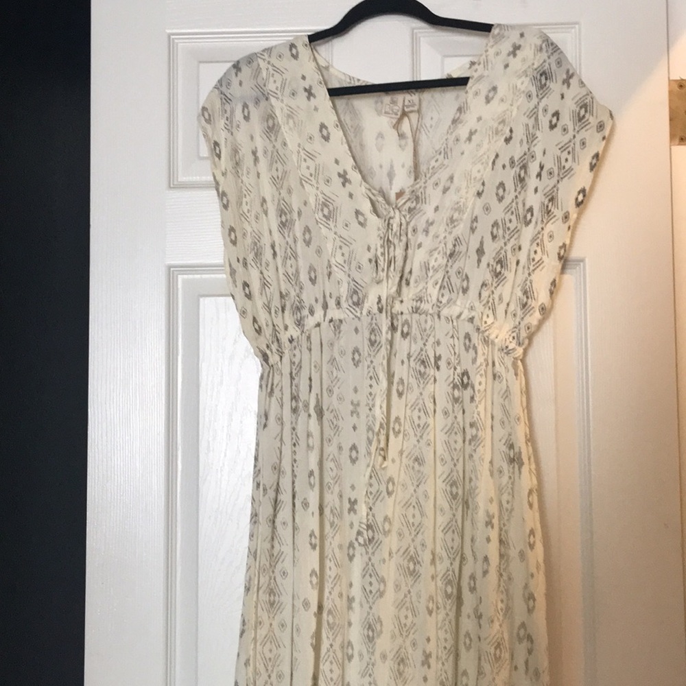Cream and black dress